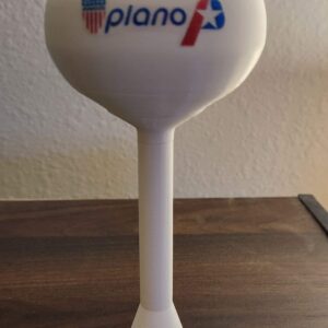Plano, Texas Model water tower. This Plano, Texas model water tower is a great collectible. It can be placed on a shelf, desktop, or anywhere you would like. It can also be used in a holiday village or model train layout.
