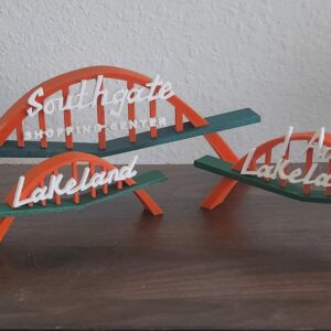 This replica of the Southgate Shopping Center arch in Lakeland, Florida would look great on your shelf or desktop. Makes the perfect gift for anyone who lives in Lakeland or is from the area.
