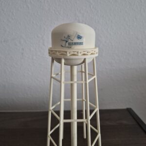 Winter Haven, Florida water tower replica featuring the city's water ski-themed logo and elevated tank design.